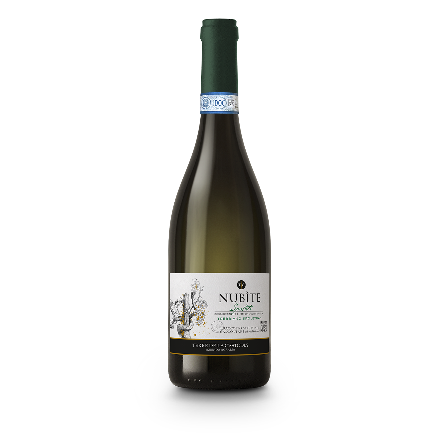 Bottiglia di Nubìte Spoleto DOC Trebbiano Spoletino Terre de La Custodia